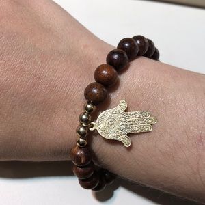 Wood bead bracelet